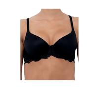LORMAR 1 Pezzo Reggiseno Mousse Pizzo in Microfibra e Pizzo con Ferretto - Coppa B - C, Nero 4B