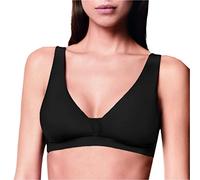 LORMAR 1 Pezzo Reggiseno Senza Ferretto Vela 1944 Coppa B S in Biocotone sulla Pelle. Nero 2B