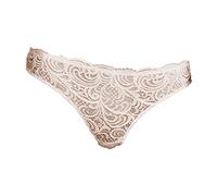 LORMAR 1 Pezzo Slip Donna Frizzante Mini con Inserti in Pizzo Leavers, Cipria 5/XL