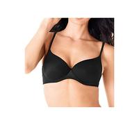 LORMAR Reggiseno Balconcino Mousse Liscio Coppa C - Realizzato in Microfibra con Ferretto e Coppa Preformata in Tessuto Strech Disponibile nei Colori Bianco, Nero e Nudo