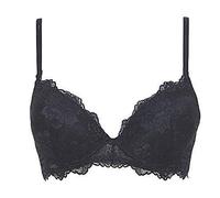 LORMAR Reggiseno Balconcino Prestige in Pizzo con Coppe B Push up Invisibili in Gel e Spalline Staccabili. Disponibile nei Colori Bianco, Nero e Noisette