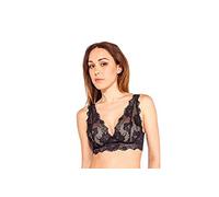 LORMAR Reggiseno Bralette Tutto Pizzo con Coppe Push up Art. Gem (4, Nero)