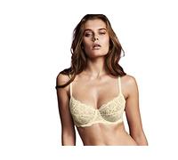 LORMAR Reggiseno Donna Balconcino Linea Frizzante in Pizzo Leavers, con Coppe Non Imbottite e con Ferretto. Le Spalline Sono Elastiche, Piatte e Regolabili, l'agganciatura è a da 4 Ganci in Tinta