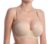 LORMAR Reggiseno Donna Pura Fascia – Ferretto e bretelle removibili – Nudo TG 2 (Coppa B/C)