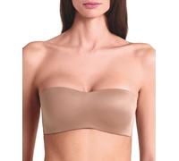 LORMAR Reggiseno Fascia Senza Ferretto Feel 1434 Microfibra Effetto Seta, Coppe Supersoft Invisibili, Spalline Staccabili - Golden Skin, 4B