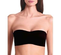 LORMAR Reggiseno Fascia Senza Ferretto Feel 1434 Microfibra Effetto Seta, Coppe Supersoft Invisibili, Spalline Staccabili - Nero, 3B