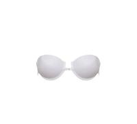 LORMAR - Reggiseno Push-up da Donna, Trasparente, Schiena Invisibile, Rimovibile, Senza Motivo, Schiena Imbottita, Reggiseno Liscio, Basic con Chiusura Frontale Bianco 4B