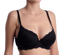 LORMAR Reggiseno push-up Plunge in pizzo frizzante - 4, Nero