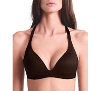 LORMAR Reggiseno Senza Ferretto Imbottito Shine 1430 Coppe Supersoft Preformate, Microfibra Effetto Seta con Spalline Incrociabili - Nero, 2C
