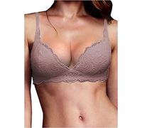 LORMAR Reggiseno senza ferretto imbottito Vela in pizzo frizzante - 4, Cipria