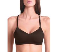 LORMAR Reggiseno Senza Ferretto in Microfibra Active 1433 Effetto Seta, Coppe Supersoft Invisibili, Spalline Incrociabili - Nero, 2B