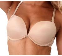 LORMAR Reggiseno Balconcino Double Liscio Coppe Super Push UP 2 Taglie in più (2, Golden Skin)