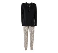 Lormar WILD Pigiama lugo da donna in viscosa con pantaloni animalier - nero