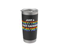 Loro causano maggio/Hem Divertente non binario Enby Pride LGBT NB Bicchiere termico in acciaio inox doppia parete