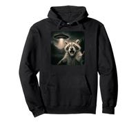 Loro sono qui! Divertente UFO Raccoon Camicia Alien Abduction Selfie Felpa con Cappuccio