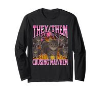 Loro stanno provocando caos - Funny Cat Meme Bootleg Graphic Maglia a Manica