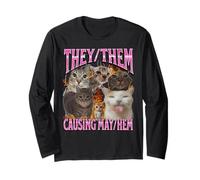 Loro stanno provocando caos - Funny Cat Meme Bootleg Graphic Maglia a Manica