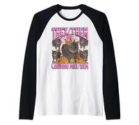 Loro stanno provocando caos - Funny Cat Meme Bootleg Graphic Maglia con Maniche Raglan