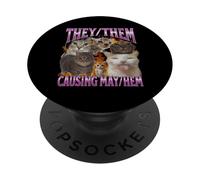 Loro stanno provocando caos - Funny Cat Meme Bootleg Graphic PopSockets PopGrip Adesivo