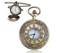 l'orologio, Numeri Romani in Stile Antico con Catena Staccabile, Pendente for Orologio Steampunk di Ispirazione Vintage da Uomo, Regalo for Compleanni anniversari Natale Festa del papà(Bronze)