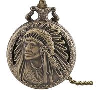 l'orologio, Orologio da tasca retrò, Orologio da tasca meccanico con catena Orologio da tasca vintage Orologio da tasca di design nativo americano Orologio da tasca Fob al quarzo Collana con catena re