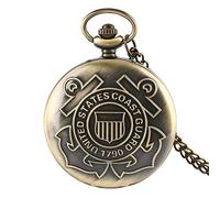 l'orologio, Orologio da taschino retrò, Orologio da taschino al quarzo Orologio da taschino da uomo, Orologio da taschino al quarzo bronzo vintage della Guardia costiera degli Stati Uniti 1790, Orolog