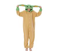 LorranTree Relaxo Costume Onesie Yoda Adulti Relax Costume Pigiama Halloween Cosplay Tuta Animale Carnevale, Colore: arancione., XL