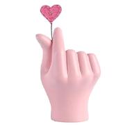 Lorrgasw Statua di Gesto d'amore con una sola mano, decorazioni rosa, scultura in resina d'arte moderna, accenti per casa, ufficio e facile da usare