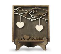 Lorrgasw Targhetta di famiglia personalizzata per mamma, telaio dell'albero personalizzato, lavagne in legno incise, decorazione, regalo per la festa della mamma, G