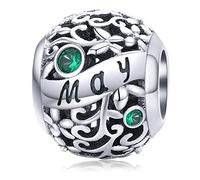 Lorrifal Ciondoli Originali in Argento Sterling 925 con Zirconia Cubica Pietra di Nascita Charm Portafortuna Adatti per bBraccialetti Pandora, Collane e Gioielli Perfetti per Compleanno