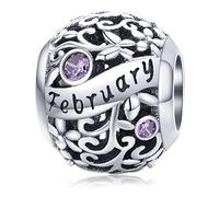 Lorrifal Ciondoli Originali in Argento Sterling 925 con Zirconia Cubica Pietra di Nascita Charm Portafortuna Adatti per bBraccialetti Pandora, Collane e Gioielli Perfetti per Compleanno