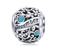 Lorrifal Ciondoli Originali in Argento Sterling 925 con Zirconia Cubica Pietra di Nascita Charm Portafortuna Adatti per bBraccialetti Pandora, Collane e Gioielli Perfetti per Compleanno