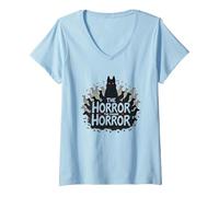 L'orrore, l'orrore Canino - Stanno mangiando i Cani Maglietta con Collo a V, Donna, Celeste, S