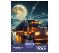 Lorry 1000 Componenti Cartone Resistente Semi Truck on A Moonlit Highway Puzzle Familiare Livello Di Difficoltà Equilibrato Imballaggio Pronto Per Il Regalo Divertente 52x38cm/1000pcs