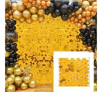 LORSHEL Vento Paillettes Parete Pannello Sfondo Tenda Foil Tinsel Tenda Doccia Compleanno Festa Decor Parete Festa di Nozze Sfondo-specchio oro