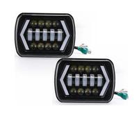 LORSKRD Faro Principale Fari Faro Faro Anteriore A LED Impermeabile Da 90 W 7x6'' 5x7 Per Jeep YJ Per Cherokee XJ Bianco DRL Ambra Indicatori Direzione Camion H4 Faro Quadrato