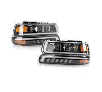 LORSKRD Faro Principale Fari Faro Gruppo Fari A LED Modificati 4 Pezzi Per Chevrolet Per Silverado 1500 2500 3500 1999 2000 2001 2002 Per Suburban E Per Tahoe 2000-2006