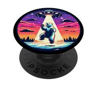 L'orso polare ha rapito il rapimento dello spazio esterno della navicella spaziale aliena PopSockets PopGrip Adesivo
