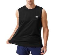 LORSPORTCH Canottiere da Allenamento da Uomo, ad Asciugatura Rapida, da Palestra, per Fitness, Corsa, Bodybuilding, Senza Maniche 01 Nero M