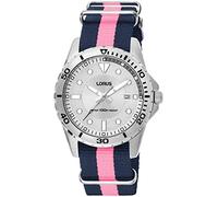 Lorus Orologio analogico da uomo al quarzo con cinturino in tessuto RS937AX4, argento, striscia