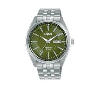 Lorus Orologio automatico analogico da uomo con bracciale in acciaio inossidabile, Argento/Verde - RL487BX9
