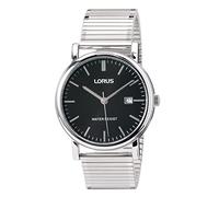 Lorus Orologio classico da uomo con supporto palladio e cinturino in metallo, Nero, Classico