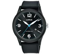 Lorus Orologio da polso da uomo al quarzo classico cinturino in gomma nero cassa in acciaio inox display analogico nero - RH949LX9