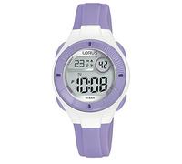 Lorus Orologio digitale al quarzo per bambini con cinturino in silicone, Bianco-Viola - R2347PX9