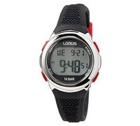 Lorus Orologio digitale al quarzo unisex da bambino con cinturino in silicone, Nero - R2389NX9