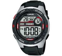 Lorus Orologio sportivo da uomo, cronografo in acciaio inox e plastica, con cinturino in silicone R2393MX9