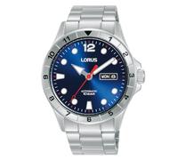 Lorus Sport Orologio automatico analogico da uomo con bracciale in acciaio inossidabile, Argento/Blu - RL461BX9