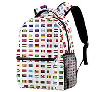 LORVIES - Zaino casual con bandiere del mondo