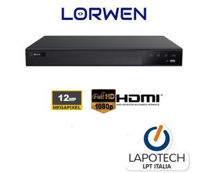 Lorwen NVR 32 ch canali NVR12T2H32C 4K 12 Mpx 4k hdmi VGA 32CH h265 IP Doppio HD
