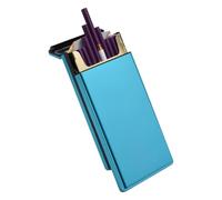 Lorxilar Portasigarette in Metallo Portasigarette Portatile Portasigarette Slim Contiene 20 100mm SigaretteBlue,One Size